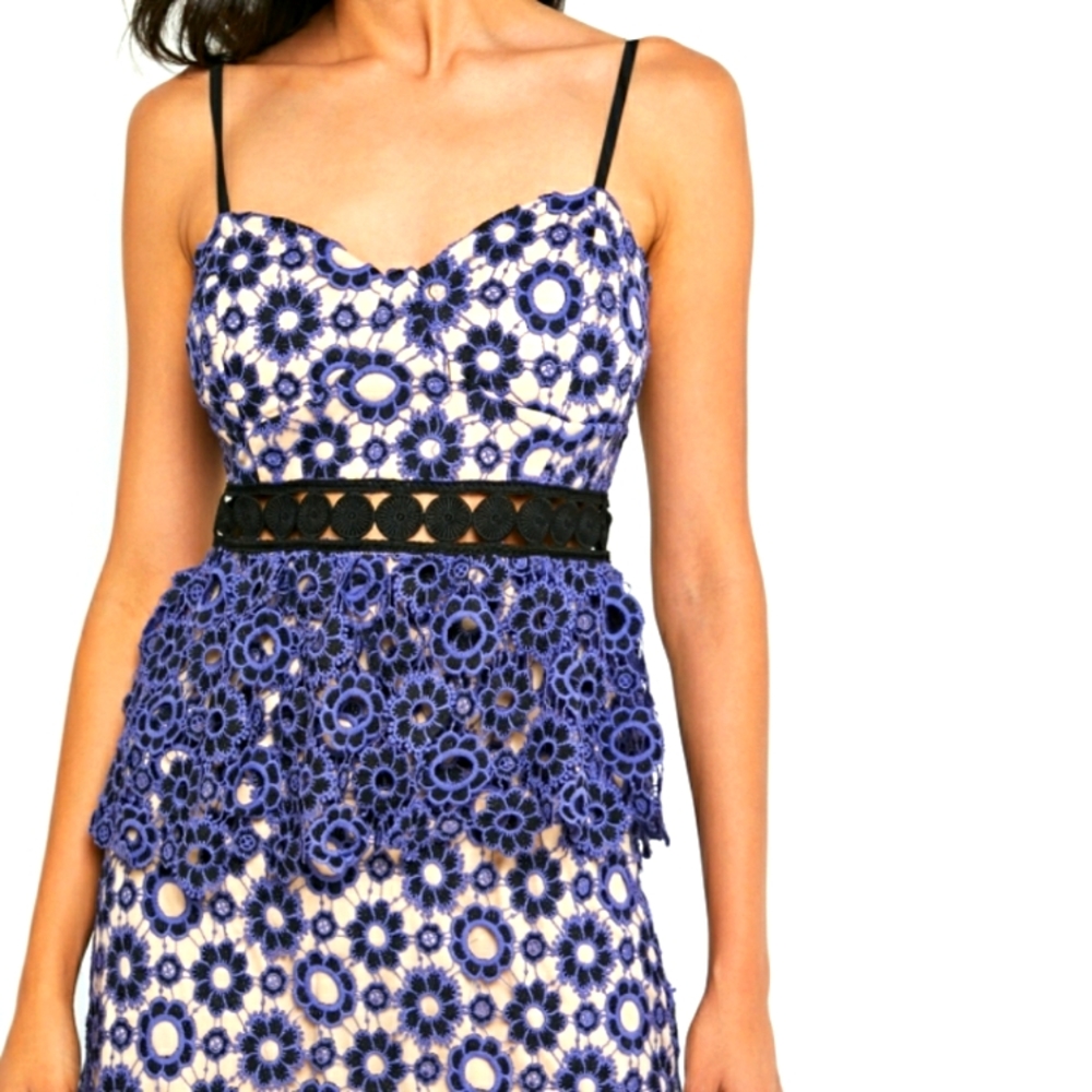 Anthropologie Just Me lace overlay dress size L